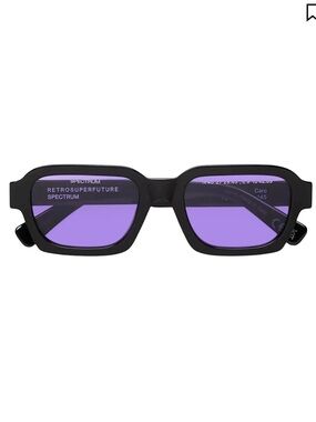 RetroSuperFuture Caro Sunglasses — Black Frame with Purple Lenses